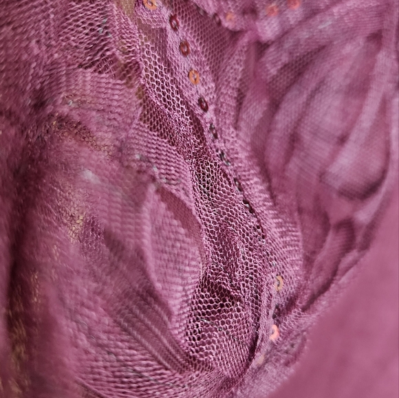 Lace Sleeve Ribbed Midi Dress Size XL - Wine Fall / winter plus size - Picture 9 of 16